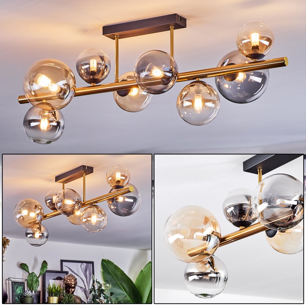 Chehalis Plafoniera, Lampada a sfera Oro, Nero, 8-Luci main product photo