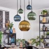 Koyoto Lampadario a sospensione, Lampada a sfera, Lampada a sospensione Blu, Oro, Verde, 5-Luci