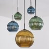 Koyoto Lampadario a sospensione, Lampada a sfera, Lampada a sospensione Blu, Oro, Verde, 5-Luci