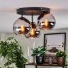 Koyoto Plafoniera, Lampada a sfera 30 cm Cromo, Grigio fumo, 3-Luci