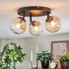 Chehalis Plafoniera, Lampada a sfera Ambrato, Chiaro, 3-Luci
