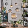 Koyoto Lampadario a sospensione, Lampada a sfera, Lampada a sospensione Ambrato, Chiaro, Grigio fumo, 5-Luci