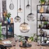Koyoto Lampadario a sospensione, Lampada a sfera, Lampada a sospensione Ambrato, Chiaro, Grigio fumo, 5-Luci