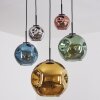 Ripoll Lampadario a sospensione, Lampada a sfera, Lampada a sospensione Blu, Cromo, Oro, Verde, Ramato, Grigio fumo, 5-Luci