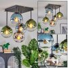 Gastor Plafoniera, Lampada a sfera 37 cm Blu, Cromo, Verde, Chiaro, Grigio fumo, 5-Luci