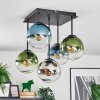 Gastor Plafoniera, Lampada a sfera 37 cm Blu, Cromo, Verde, Chiaro, Grigio fumo, 5-Luci