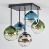 Gastor Plafoniera, Lampada a sfera 37 cm Blu, Cromo, Verde, Chiaro, Grigio fumo, 5-Luci