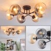 Koyoto Plafoniera, Lampada a sfera 59 cm Ambrato, Chiaro, Grigio fumo, 6-Luci