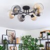 Koyoto Plafoniera, Lampada a sfera 59 cm Ambrato, Chiaro, Grigio fumo, 6-Luci