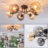Koyoto Plafoniera, Lampada a sfera 59 cm Ambrato, Chiaro, Grigio fumo, 6-Luci