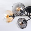 Koyoto Plafoniera, Lampada a sfera 59 cm Ambrato, Chiaro, Grigio fumo, 6-Luci