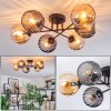 Koyoto Plafoniera, Lampada a sfera 59 cm Ambrato, Grigio fumo, 6-Luci