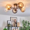 Koyoto Plafoniera, Lampada a sfera 59 cm Ambrato, Chiaro, Grigio fumo, 6-Luci