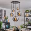 Koyoto Lampadario a sospensione, Lampada a sfera, Lampada a sospensione Oro, Nero, 5-Luci