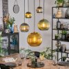Koyoto Lampadario a sospensione, Lampada a sfera, Lampada a sospensione Oro, Nero, 5-Luci