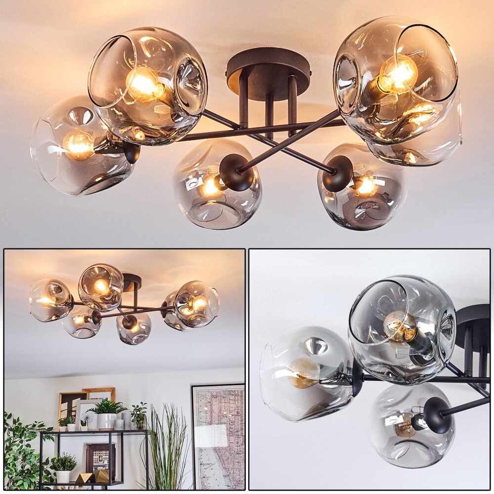 Ripoll Plafoniera, Lampada a sfera Chiaro, Grigio fumo, 6-Luci main product photo