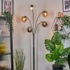 Koyoto Lampada a sfera, Lampada da terra Ambrato, Cromo, Chiaro, Grigio fumo, 5-Luci