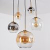 Koyoto Lampadario a sospensione, Lampada a sfera, Lampada a sospensione Oro, Nero, 5-Luci