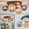 Chehalis Plafoniera, Lampada a sfera Ambrato, Grigio fumo, 4-Luci