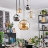 Koyoto Lampadario a sospensione, Lampada a sfera, Lampada a sospensione Oro, Nero, 5-Luci
