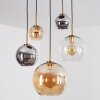 Koyoto Lampadario a sospensione, Lampada a sfera, Lampada a sospensione Oro, Nero, 5-Luci