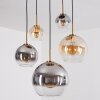 Koyoto Lampadario a sospensione, Lampada a sfera, Lampada a sospensione Oro, Nero, 5-Luci