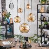 Koyoto Lampadario a sospensione, Lampada a sfera, Lampada a sospensione Oro, Nero, 5-Luci