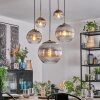 Koyoto Lampadario a sospensione, Lampada a sfera, Lampada a sospensione Oro, Nero, 5-Luci