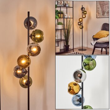 Koyoto Lampada a sfera, Lampada da terra Blu, Cromo, Oro, Verde, Grigio fumo, 6-Luci Koyoto Lampada a sfera, Lampada da terra Blu, Cromo, Oro, Verde, Grigio fumo, 6-Luci