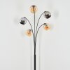 Koyoto Lampada a sfera, Lampada da terra Ambrato, Cromo, Grigio fumo, 5-Luci Koyoto Lampada a sfera, Lampada da terra Ambrato, Cromo, Grigio fumo, 5-Luci