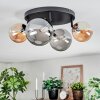 Chehalis Plafoniera, Lampada a sfera Ambrato, Grigio fumo, 4-Luci
