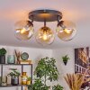 Gastor Plafoniera, Lampada a sfera 25 cm Ambrato, Chiaro, 3-Luci