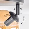 Gastor Plafoniera, Lampada a sfera 25 cm Ambrato, Chiaro, 3-Luci