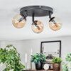Chehalis Plafoniera, Lampada a sfera 40 cm Ambrato, 3-Luci