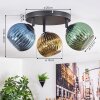 Koyoto Plafoniera, Lampada a sfera Blu, Oro, Verde, 3-Luci