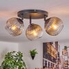 Koyoto Plafoniera, Lampada a sfera Chiaro, Grigio fumo, 3-Luci