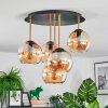 Koyoto Plafoniera, Lampada a sfera Ottone, Nero, 5-Luci