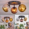 Ripoll Plafoniera, Lampada a sfera Cromo, Oro, Ramato, Grigio fumo, 3-Luci