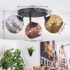 Ripoll Plafoniera, Lampada a sfera Cromo, Oro, Ramato, Grigio fumo, 3-Luci