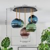 Koyoto Plafoniera, Lampada a sfera Ottone, Nero, 5-Luci