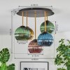 Koyoto Plafoniera, Lampada a sfera 45 cm Ottone, Nero, 5-Luci