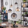 Koyoto Lampadario a sospensione, Lampada a sfera, Lampada a sospensione Ambrato, Chiaro, Grigio fumo, 5-Luci