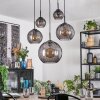 Koyoto Lampadario a sospensione, Lampada a sfera, Lampada a sospensione Grigio fumo, 5-Luci