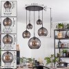 Koyoto Lampadario a sospensione, Lampada a sfera, Lampada a sospensione Grigio fumo, 5-Luci