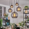 Koyoto Lampadario a sospensione, Lampada a sfera, Lampada a sospensione Grigio fumo, 5-Luci