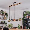Koyoto Lampadario a sospensione, Lampada a sfera, Lampada a sospensione Écru, Nero, 5-Luci