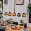 Koyoto Lampadario a sospensione, Lampada a sfera, Lampada a sospensione Écru, Nero, 5-Luci