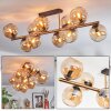 Koyoto Plafoniera, Lampada a sfera Oro, Nero, 10-Luci