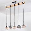 Koyoto Lampadario a sospensione, Lampada a sfera, Lampada a sospensione Écru, Nero, 5-Luci