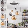 Ripoll Lampadario a sospensione, Lampada a sfera, Lampada a sospensione Ambrato, Grigio fumo, 5-Luci